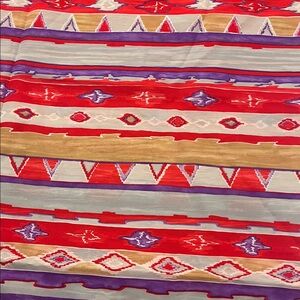 Vintage Colorful Geometric Patterned Fabric 1.5 yards